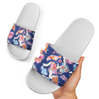 Hawaiian and Japanese Culture Together Slide Sandals Hawaiian Archipelago Shape Sea Animals LT03 - Polynesian Pride