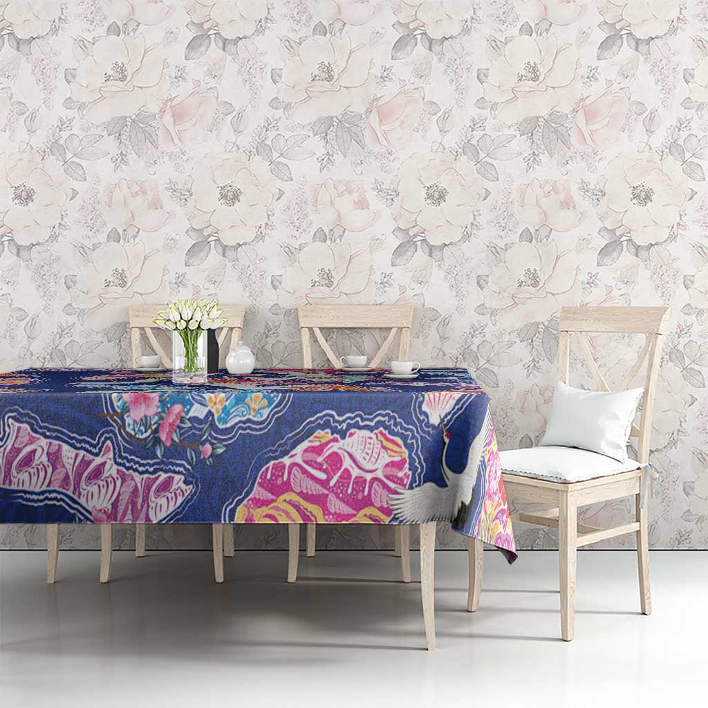 Hawaiian and Japanese Culture Together Tablecloth Hawaiian Archipelago Shape Sea Animals LT03 - Polynesian Pride