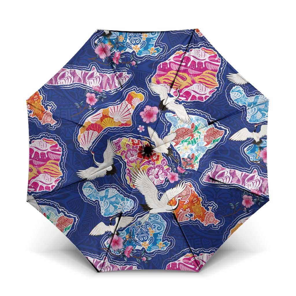 Hawaiian and Japanese Culture Together Umbrella Hawaiian Archipelago Shape Sea Animals