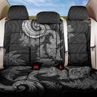 New Zealand Sea Animals with Maori Tribal Tattoo Back Car Seat Cover Shark Manta Ray with Silver Fern Black