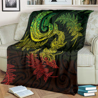 New Zealand Sea Animals with Maori Tribal Tattoo Blanket Shark Manta Ray with Silver Fern Reggae