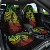 New Zealand Sea Animals with Maori Tribal Tattoo Car Seat Cover Shark Manta Ray with Silver Fern Reggae