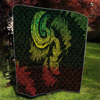 New Zealand Sea Animals with Maori Tribal Tattoo Quilt Shark Manta Ray with Silver Fern Reggae