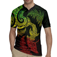 New Zealand Sea Animals with Maori Tribal Tattoo Rugby Jersey Shark Manta Ray with Silver Fern Reggae