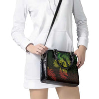 New Zealand Sea Animals with Maori Tribal Tattoo Shoulder Handbag Shark Manta Ray with Silver Fern Reggae