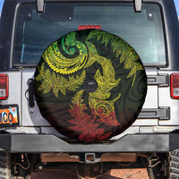 New Zealand Sea Animals with Maori Tribal Tattoo Spare Tire Cover Shark Manta Ray with Silver Fern Reggae