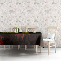 New Zealand Sea Animals with Maori Tribal Tattoo Tablecloth Shark Manta Ray with Silver Fern Reggae