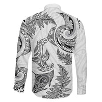 New Zealand Sea Animals with Maori Tribal Tattoo Family Matching Summer Maxi Dress and Hawaiian Shirt Shark Manta Ray with Silver Fern White