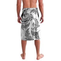 New Zealand Sea Animals with Maori Tribal Tattoo Lavalava Shark Manta Ray with Silver Fern White