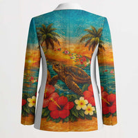 Hawaiian Turtles on Beach Blazer with Pineapple Tropical Plant and Lei LT03 - Polynesian Pride