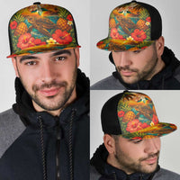 Hawaiian Turtles on Beach Mesh Trucker Cap with Pineapple Tropical Plant and Lei LT03 - Polynesian Pride