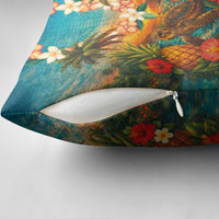 Hawaiian Turtles on Beach Pillow Cover with Pineapple Tropical Plant and Lei LT03 - Polynesian Pride