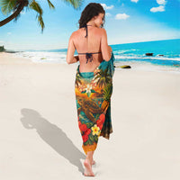 Hawaiian Turtles on Beach Sarong with Pineapple Tropical Plant and Lei LT03 - Polynesian Pride