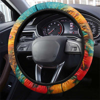 Hawaiian Turtles on Beach Steering Wheel Cover with Pineapple Tropical Plant and Lei