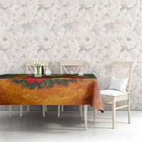 Hawaiian Turtles on Beach Tablecloth with Pineapple Tropical Plant and Lei