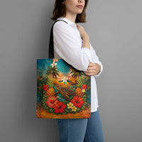 Hawaiian Turtles on Beach Tote Bag with Pineapple Tropical Plant and Lei LT03 - Polynesian Pride