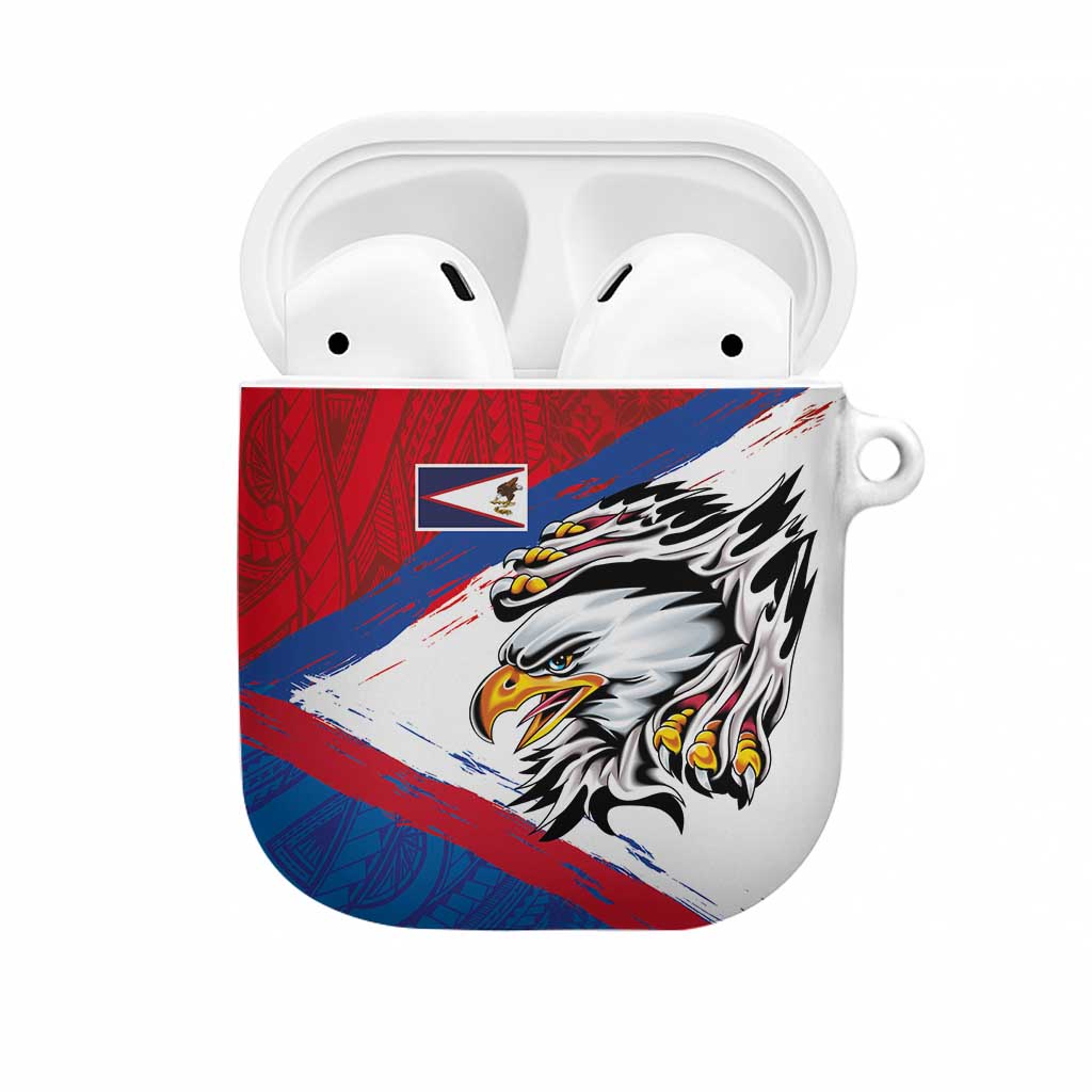 American Samoa Flag Day AirPods Case Polynesian Art Geometric with Flag Brush Style LT03 Multicolor - Polynesian Pride