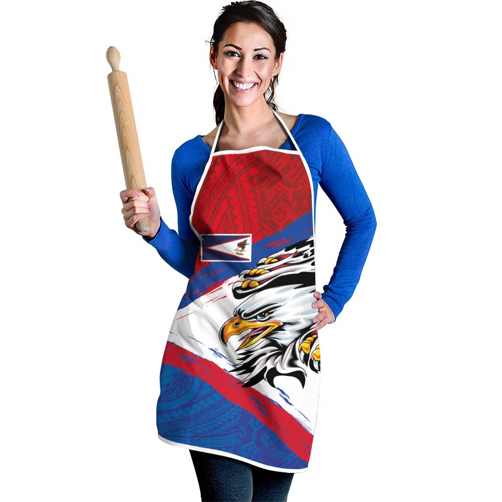 American Samoa Flag Day Apron Polynesian Art Geometric with Flag Brush Style LT03 - Polynesian Pride
