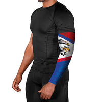 American Samoa Flag Day Arm Sleeves Polynesian Art Geometric with Flag Brush Style LT03 - Polynesian Pride