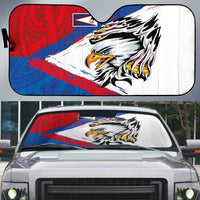 American Samoa Flag Day Auto Sun Shade Polynesian Art Geometric with Flag Brush Style LT03 Multicolor - Polynesian Pride
