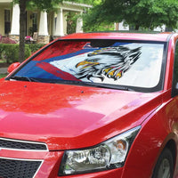 American Samoa Flag Day Auto Sun Shade Polynesian Art Geometric with Flag Brush Style LT03 - Polynesian Pride