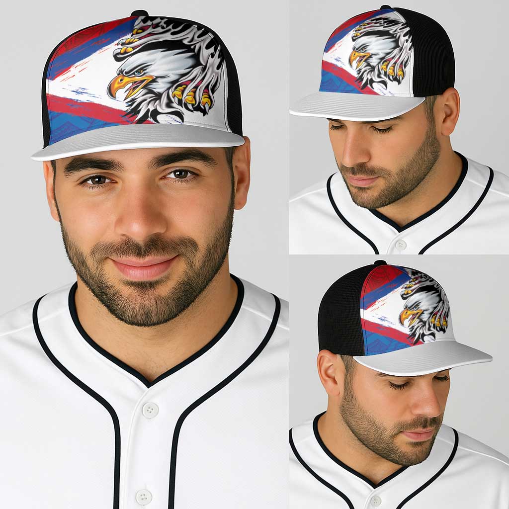 American Samoa Flag Day Baseball Net Cap Polynesian Art Geometric with Flag Brush Style LT03 - Polynesian Pride