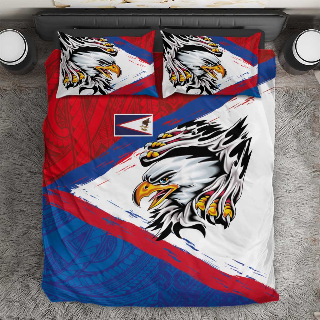 American Samoa Flag Day Bedding Set Polynesian Art Geometric with Flag Brush Style LT03 Multicolor - Polynesian Pride