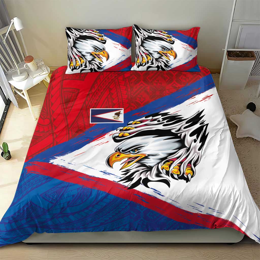 American Samoa Flag Day Bedding Set Polynesian Art Geometric with Flag Brush Style LT03 - Polynesian Pride
