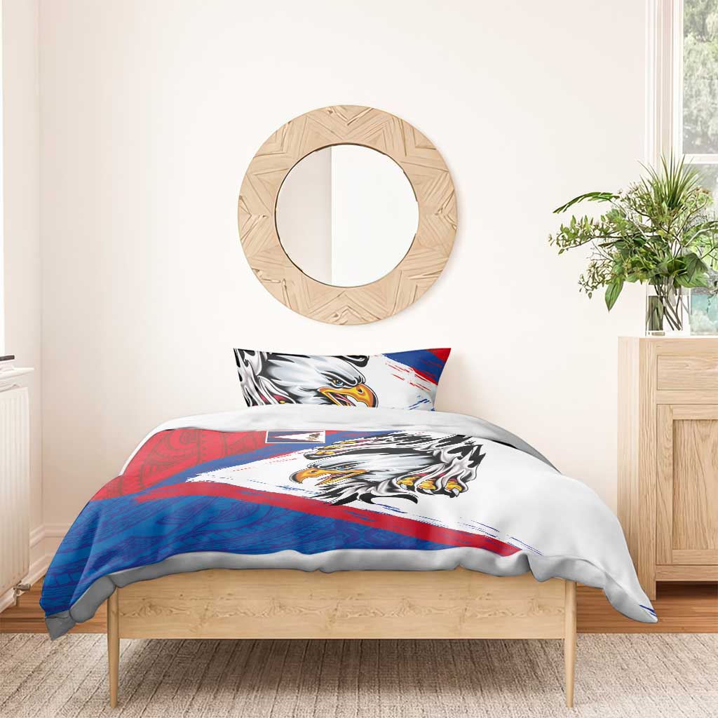 American Samoa Flag Day Bedding Set Polynesian Art Geometric with Flag Brush Style LT03 - Polynesian Pride