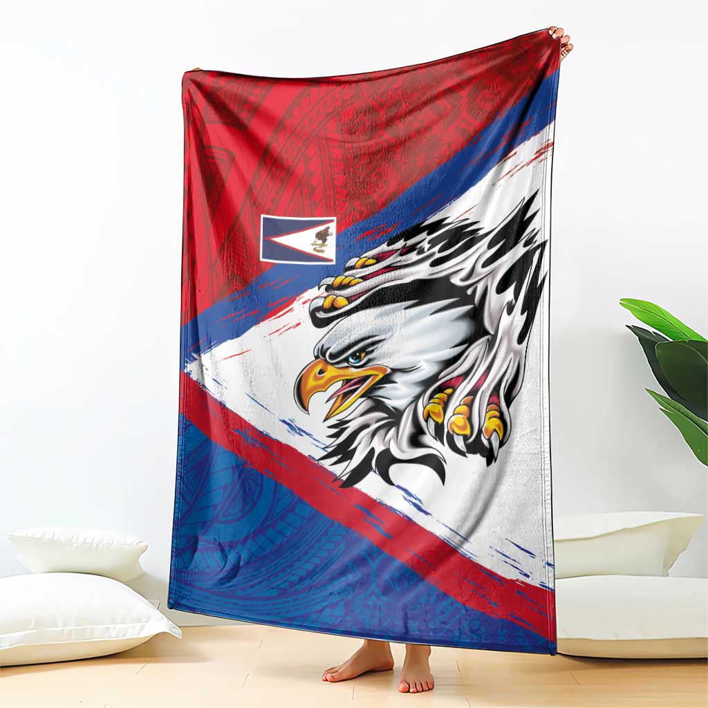 American Samoa Flag Day Blanket Polynesian Art Geometric with Flag Brush Style LT03 - Polynesian Pride