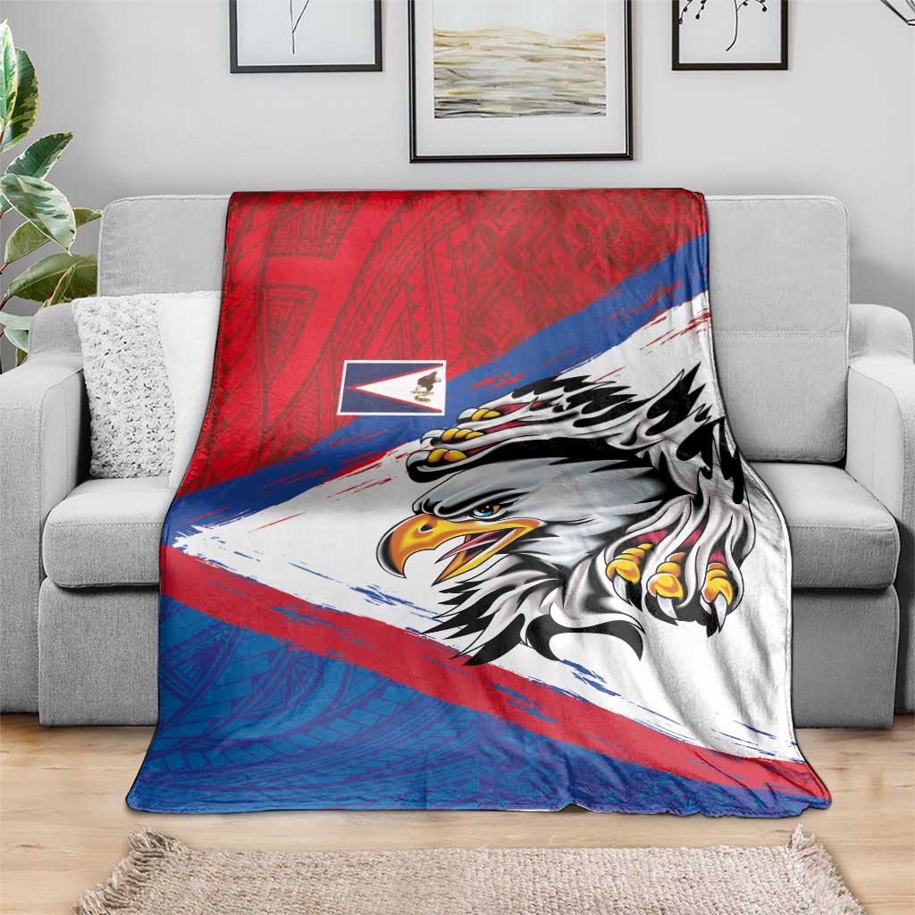 American Samoa Flag Day Blanket Polynesian Art Geometric with Flag Brush Style LT03 - Polynesian Pride