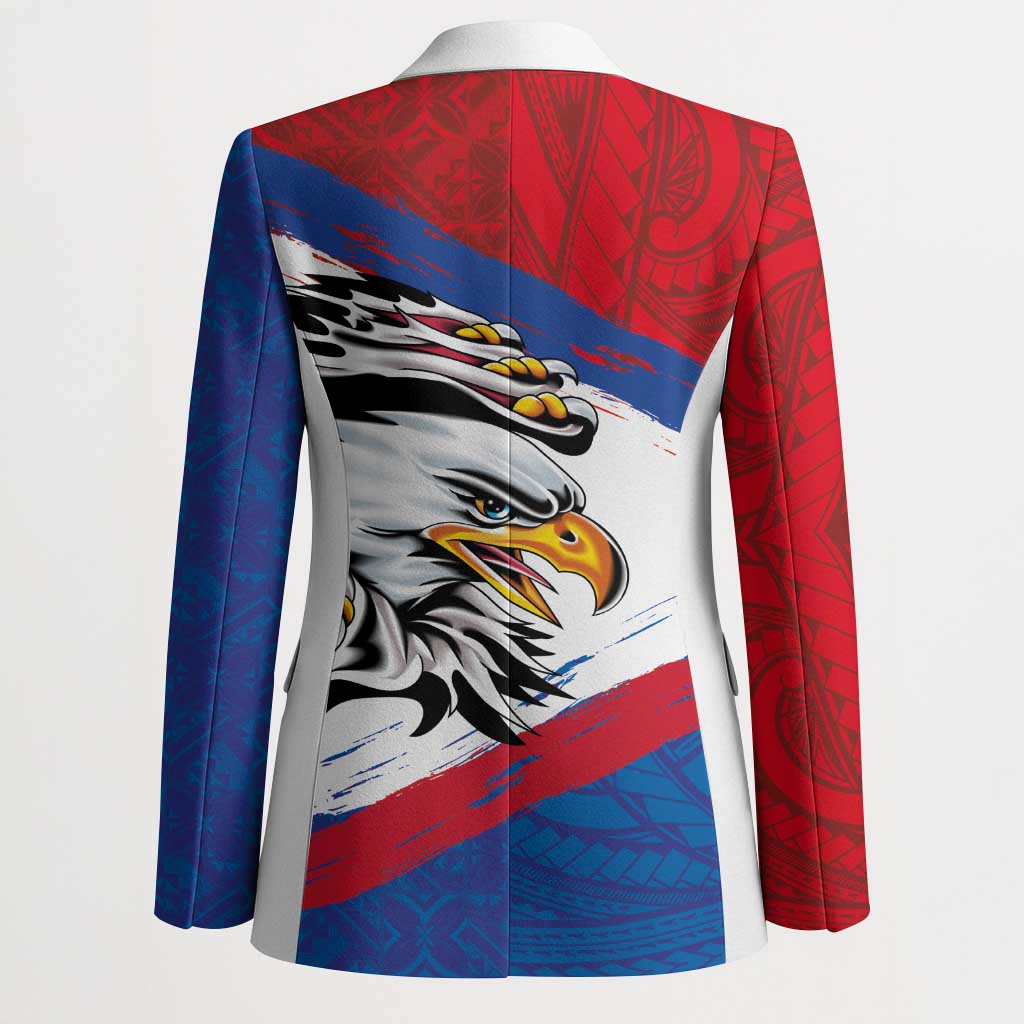 American Samoa Flag Day Blazer Polynesian Art Geometric with Flag Brush Style LT03 - Polynesian Pride