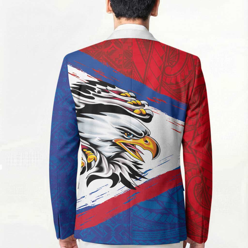 American Samoa Flag Day Blazer Polynesian Art Geometric with Flag Brush Style LT03 - Polynesian Pride