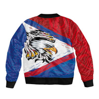 American Samoa Flag Day Bomber Jacket Polynesian Art Geometric with Flag Brush Style LT03 - Polynesian Pride