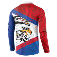 American Samoa Flag Day Button Sweatshirt Polynesian Art Geometric with Flag Brush Style LT03 - Polynesian Pride