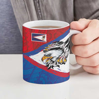 American Samoa Flag Day Ceramic Mug Polynesian Art Geometric with Flag Brush Style LT03 - Polynesian Pride