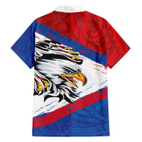 American Samoa Flag Day Family Matching Summer Maxi Dress and Hawaiian Shirt Polynesian Art Geometric with Flag Brush Style