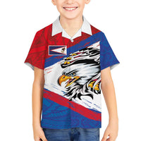 American Samoa Flag Day Family Matching Tank Maxi Dress and Hawaiian Shirt Polynesian Art Geometric with Flag Brush Style