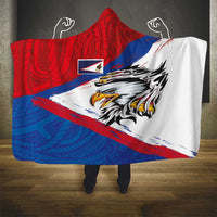 American Samoa Flag Day Hooded Blanket Polynesian Art Geometric with Flag Brush Style LT03 - Polynesian Pride