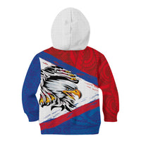 American Samoa Flag Day Kid Hoodie Polynesian Art Geometric with Flag Brush Style