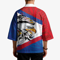 American Samoa Flag Day Kimono Polynesian Art Geometric with Flag Brush Style LT03 - Polynesian Pride