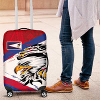 American Samoa Flag Day Luggage Cover Polynesian Art Geometric with Flag Brush Style LT03 Multicolor - Polynesian Pride