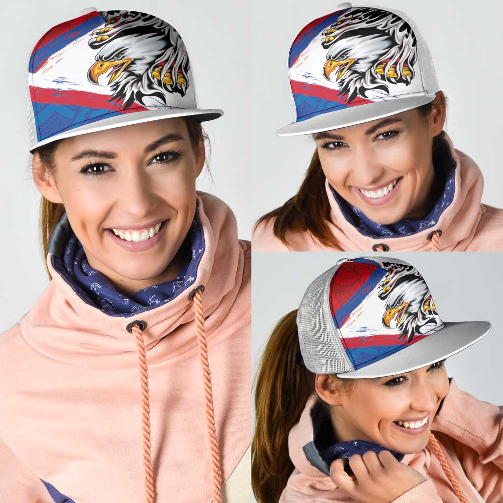American Samoa Flag Day Mesh Trucker Cap Polynesian Art Geometric with Flag Brush Style LT03 - Polynesian Pride