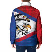 American Samoa Flag Day Padded Jacket Polynesian Art Geometric with Flag Brush Style LT03 - Polynesian Pride