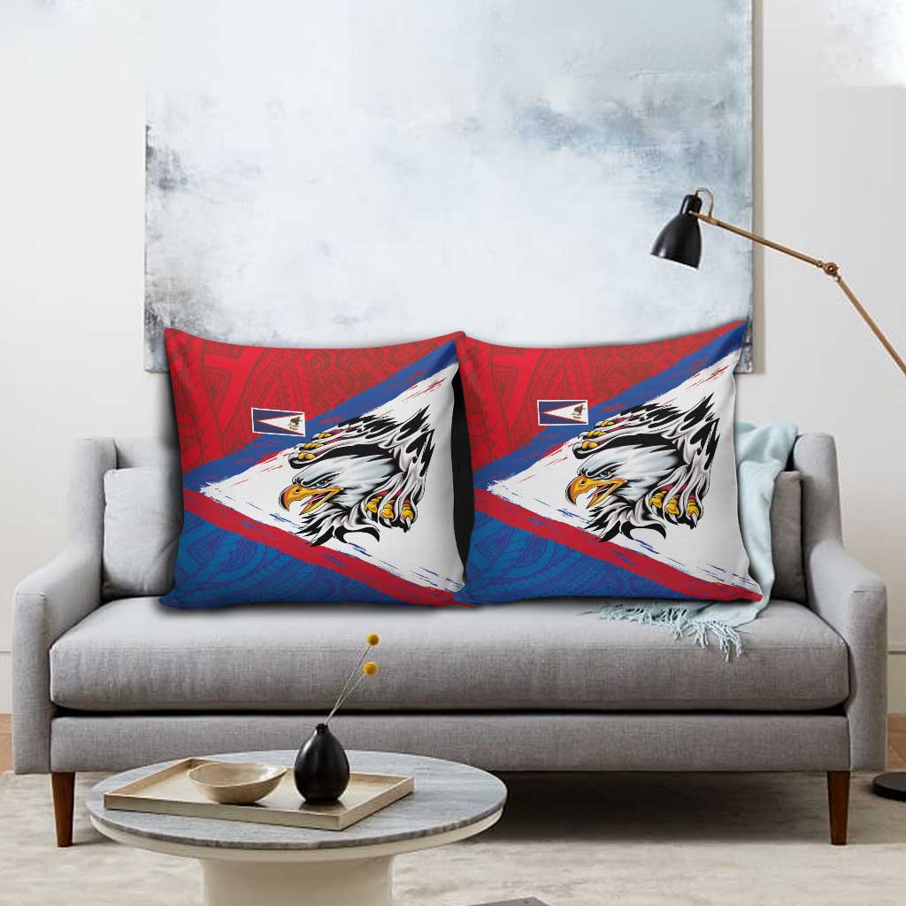 American Samoa Flag Day Pillow Cover Polynesian Art Geometric with Flag Brush Style LT03 - Polynesian Pride
