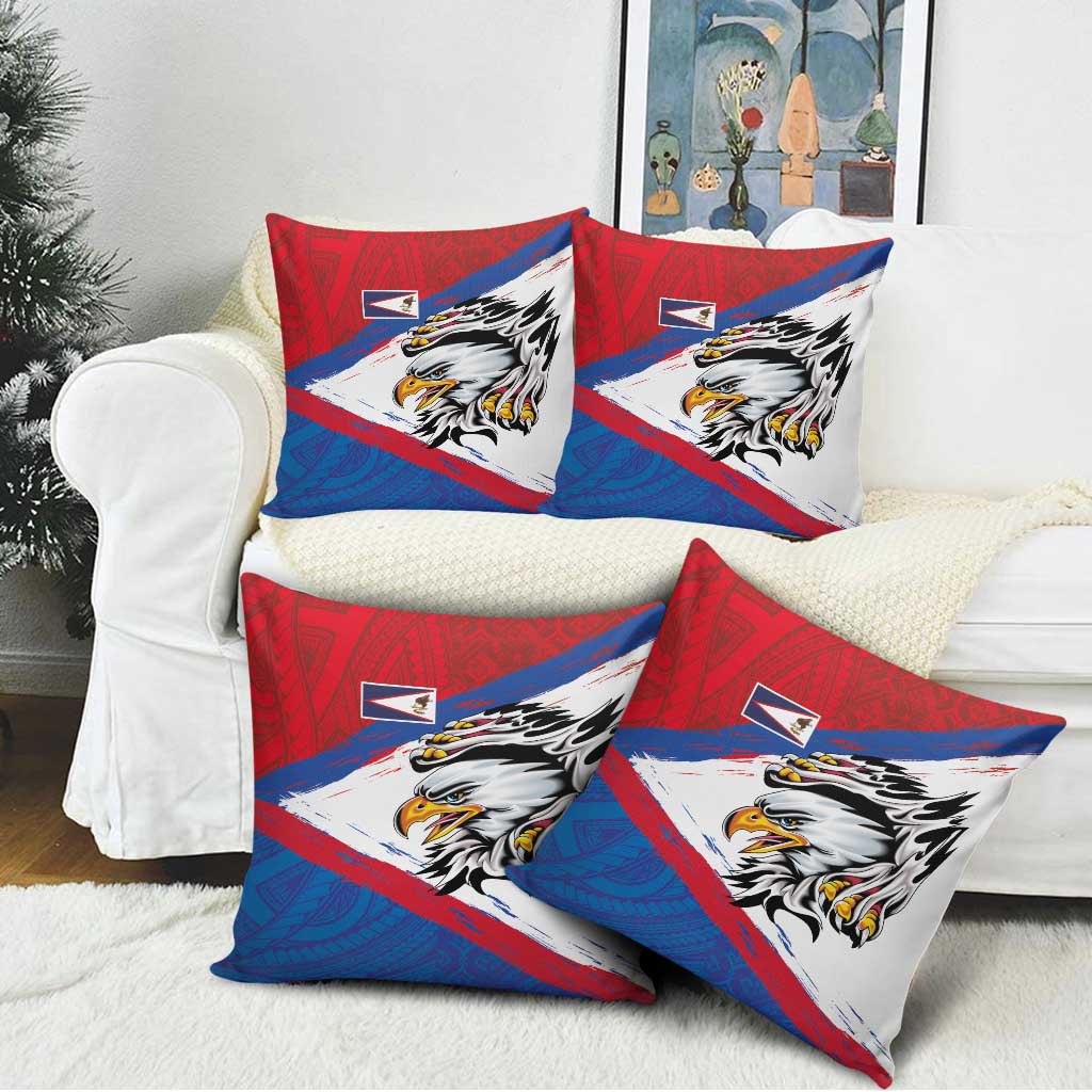 American Samoa Flag Day Pillow Cover Polynesian Art Geometric with Flag Brush Style LT03 - Polynesian Pride