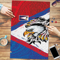 American Samoa Flag Day Puzzle Polynesian Art Geometric with Flag Brush Style LT03 Multicolor - Polynesian Pride