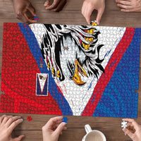American Samoa Flag Day Puzzle Polynesian Art Geometric with Flag Brush Style LT03 - Polynesian Pride