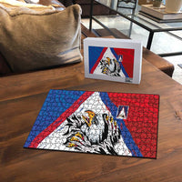 American Samoa Flag Day Puzzle Polynesian Art Geometric with Flag Brush Style LT03 - Polynesian Pride