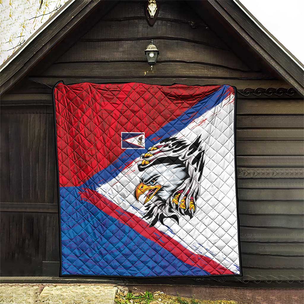 American Samoa Flag Day Quilt Polynesian Art Geometric with Flag Brush Style LT03 - Polynesian Pride